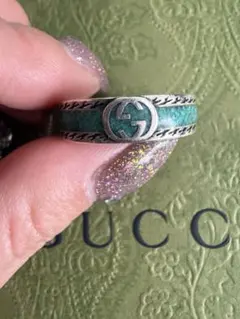 GUCCI シルバーリング グリーン