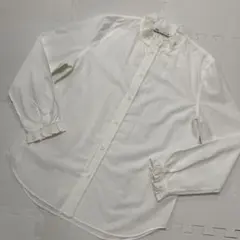 ZARA フリル付きホワイト長袖シャツ