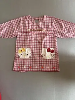 ハローキティ 割烹着 赤チェック