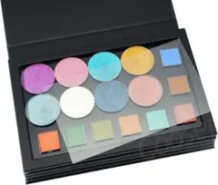 【１点物】Coosei 空アイシャドウパレット 4層 磁気 黒 大容量 本型