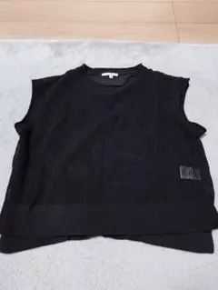 メッシュニットスリーブレスベスト Mサイズ 黒