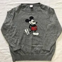 ユニクロ　ミッキーマウス　グレー　セーター　110
