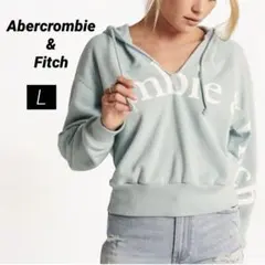 Abercrombie＆Fitch 裏起毛パーカー L ライトグリーン