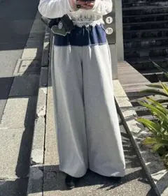 【yamada企画/WEB限定】デニム切り替えスウェットパンツ