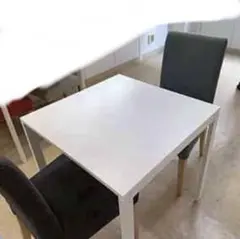 IKEA ホワイト　テーブル&チェア2脚セット　ダイニングセットのサムネイル