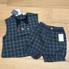 バースデー cottoli チェック柄トップス パンツ セット 95