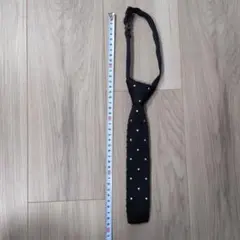 COMME CA ISM　キッズ用 ニットネクタイ ドット柄 ネイビー