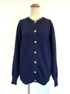 未使用品　5万　ジョンストンズ　カシミヤ100%　カーディガン　ニット　ネイビー Johnstons of Elgin カシミヤ100% カーディガン 英国製 - メルカリ
