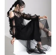 atlo 袖あり&ミモレ丈同窓会ビスチェお呼ばれ結婚式オケージョンドレス　4L