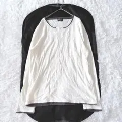 【タケオキクチ】　カットソー　長袖　細リブ　白　綿100% サイズ4