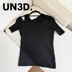 【新品未使用】UN3D. アシンメトリー ノースリーブ ニット 黒 カッティング メルカリ