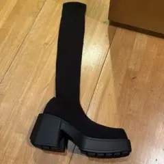 ブラックスリムフィットロングブーツ