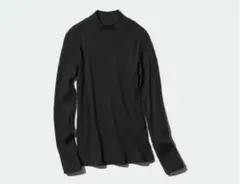 新品タグ付　UNIQLOユニクロ　リブハイネックT 3XL 黒　ブラック