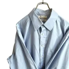 無地　Gold Label 長袖シャツ　水色　2XL