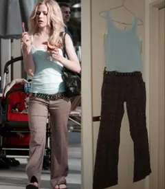 00s unionbay ローライズチェックフレアパンツ　アヴリルラヴィーン着用