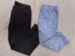 ユニクロ　キッズレギンス 黒リブとブルー（7分丈）2点セット⭐︎110