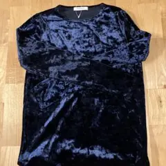 MACPHEE ネイビー ベロア長袖 トップス
