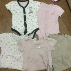 (22)【美品】ロンパース肌着5点セット 80cm