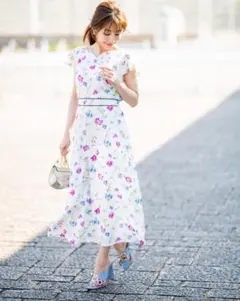 【tocco closet】 田中みな実さん着用花柄ノースリーブマキシワンピース