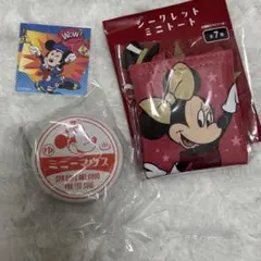 ミニーマウス ポーチとステッカーセット