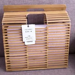 竹製 スリットデザイン収納バスケット　未使用