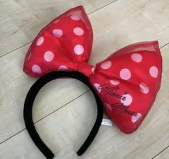 ミニーマウス リボンカチューシャ 赤水玉