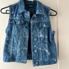 新品未使用】BACKS デニムベスト ダメージ加工 ノースリーブ 