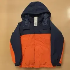 新品未使用UNIQLO KIDS ウォームパデットパーカ140ネイビー・オレンジ