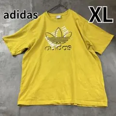 アディダス 黄色 Ｔシャツ トレフォイルロゴ スケッチデザイン 半袖【い186】