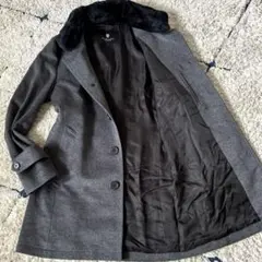 【美品✨】ブラックレーベルクレストブリッジ　コート　ウール　ファー　シングル　M