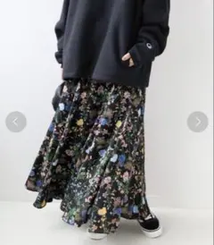 ジャーナルスタンダードrelume ブラックフローラルマーメイドスカート