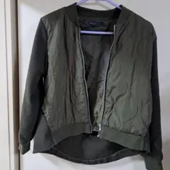 オリーブグリーン キルティングボンバージャケット