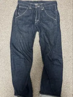 希少レア岡山美品 EVISU エヴィス 濃紺 ダブルニー デニム ワーク 
