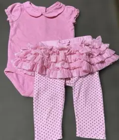 ベビー服 ピンク ロンパース フリル スパッツ セットのサムネイル