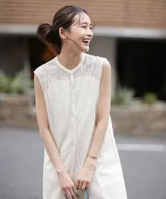 【未使用】ナノユニバース　LB.03/レースロングジレ