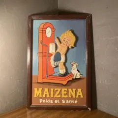 フランス MAIZENA レリーフ木製看板 広告 パネル 店舗什器 ヴィンテージ