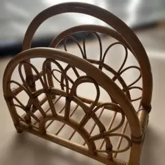 籐マガジンラック☺︎ラタンマガジンラック　北欧ヴィンテージ