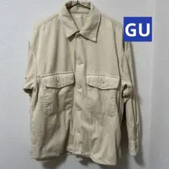 ベージュ コーデュロイ 長袖シャツ