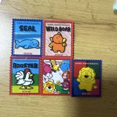 たべっこどうぶつ 切手風 アクリルステッカー 5種セット
