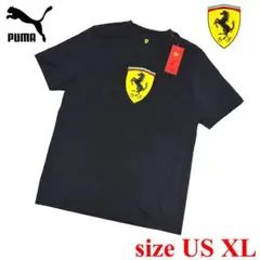 新品　US XLサイズ　プーマ　フェラーリ　コラボ ロゴ Tシャツ　ブラック