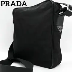 【現行近】プラダ ナイロン ショルダーバッグ 三角ロゴ 白タグ ブラック 肩掛け