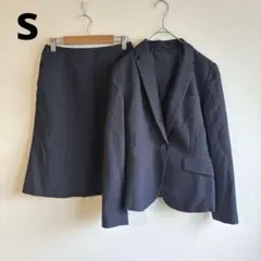 5924エムエフエディトリアル【極美品】ストライプ柄スーツ上下　スカート　洗える