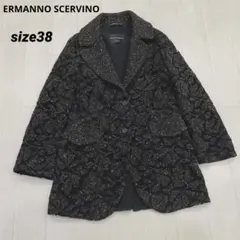 イタリア製 高級美品 ERMANNO SCERVINO ボタニカル総刺繍 コートのサムネイル