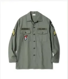 SHIRT MAN'S COTTON SATEEN OLIVE GREENのサムネイル