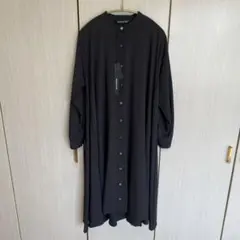 【試着のみ】mizuiro ind T/Rスタンドカラーフレアワンピース 黒