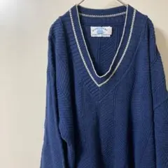 t*n様 ⑨USA製 90s ネイビー Vネック ニット セーター　ヴィンテージ