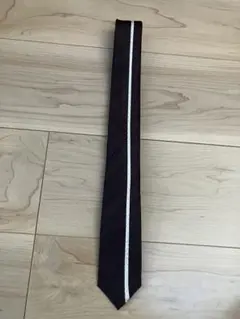 ダークブラウン ストライプ ネクタイ シルク100%