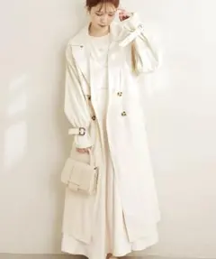 natural couture キャンディースリーブトレンチコート[アイボリー]のサムネイル