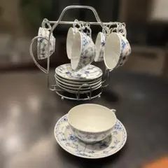 ロイヤルコペンハーゲン　ブルーフルーテッド ハーフレース　ティーカップ　6セット