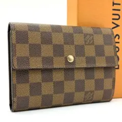 【美品】ルイヴィトン ダミエ エベヌ ポルトトレゾール エテュイ パピエ 財布